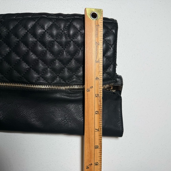 BLACK FAUX LEATHER BOOTS WOMENS 6.5 GOLD ZIPPER RIDING BIKER BUCKLE - Picture 15 of 16